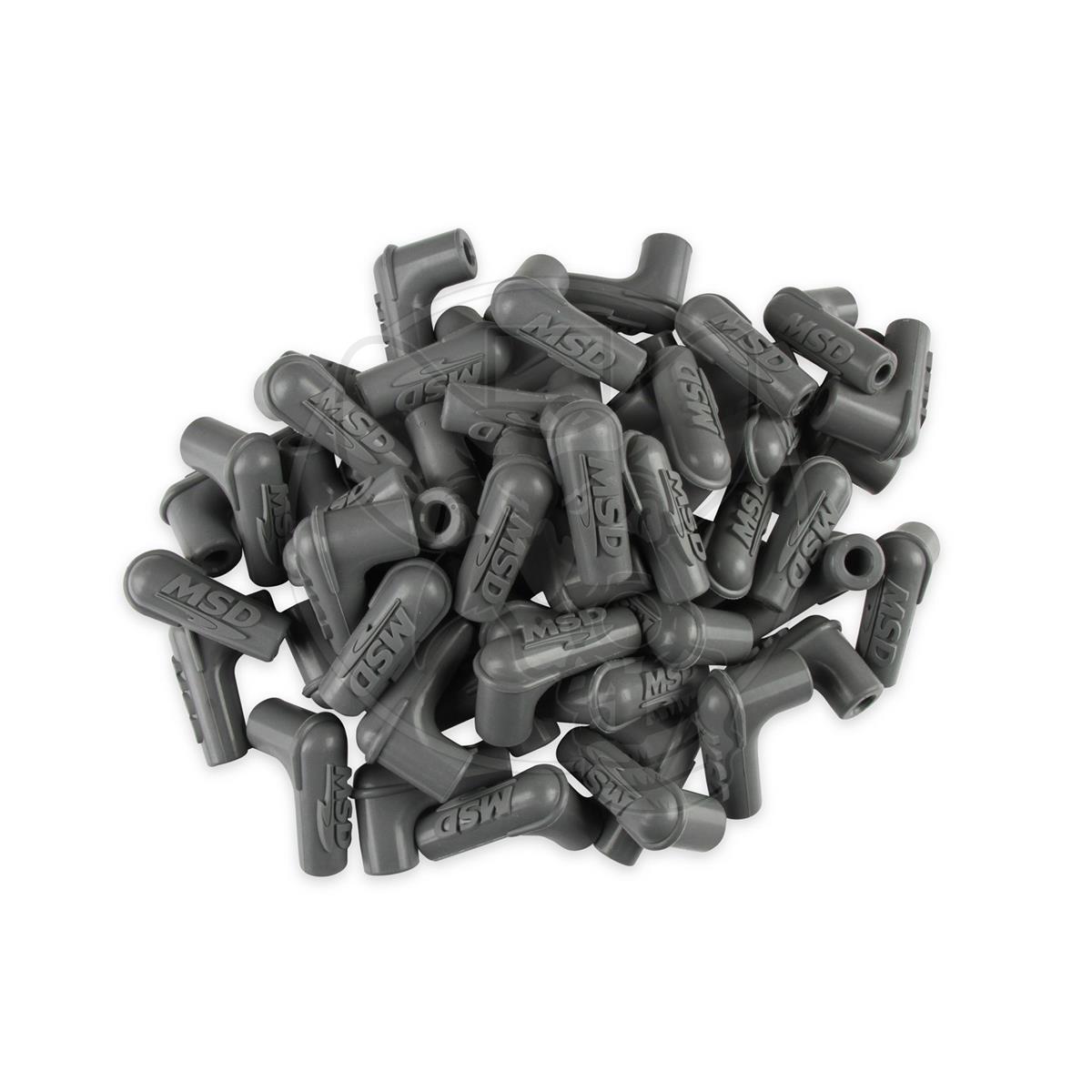 MSD SPARK PLUG BOOTS 90° GREY SILICONE - 50 PACK