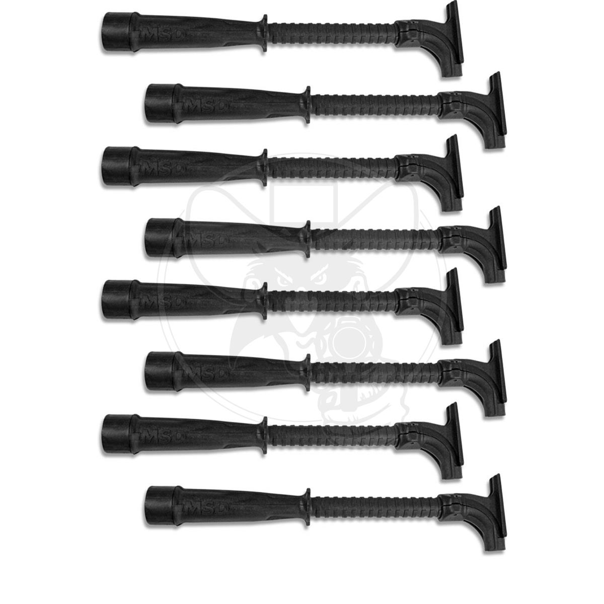 MSD HEMI SPARK PLUG TUBES ELBOWS END CAPS & SCREWS BLACK PACK 8