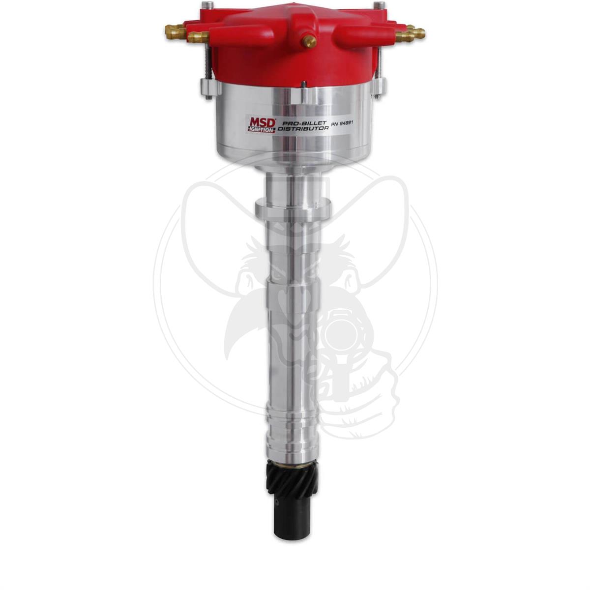 MSD BILLET DISTRIBUTOR FLAT CRAB CAP FOR CHEV SMALL & BIG BLOCK RED