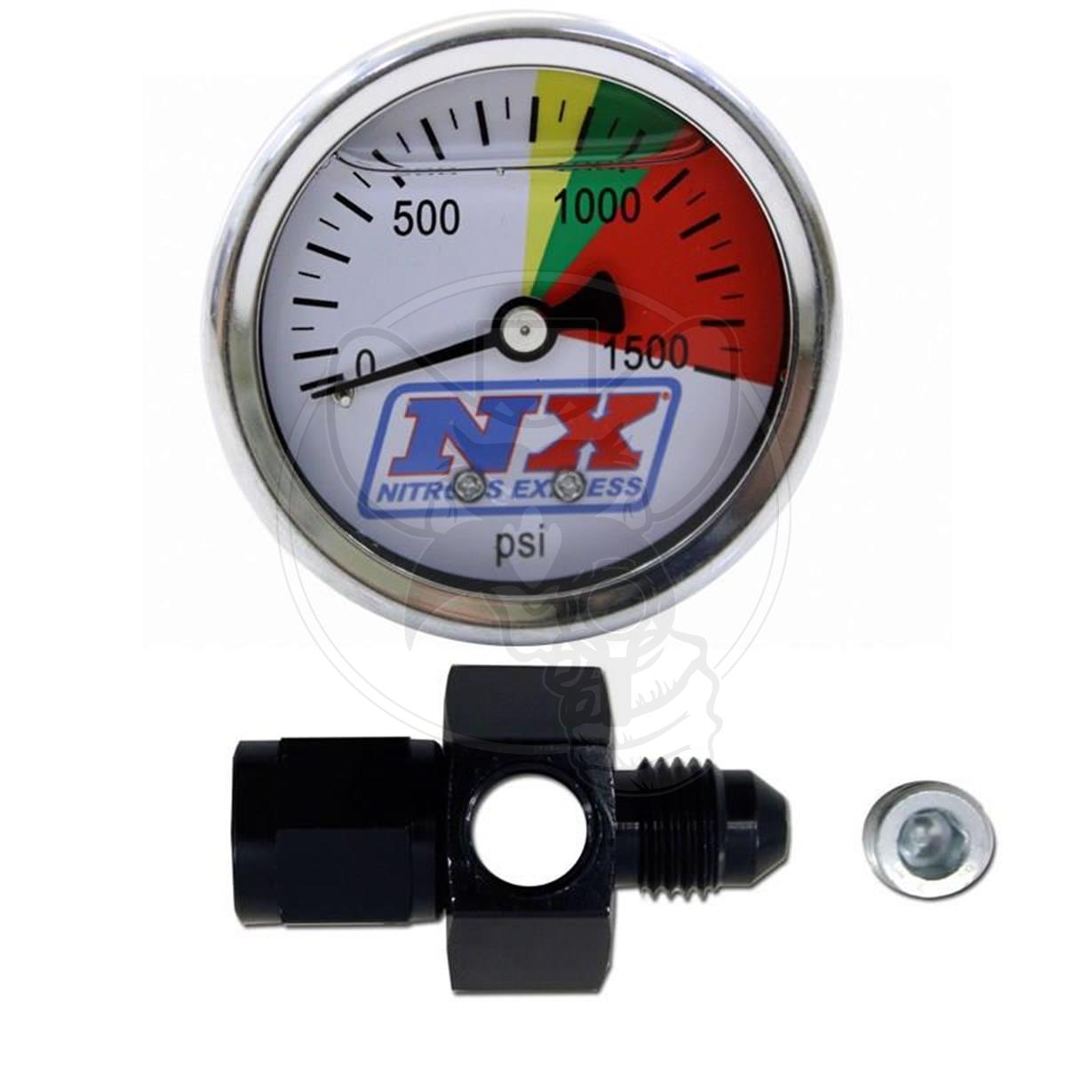 NITROUS EXPRESS 2-1/16" NITROUS PRESSURE GAUGE WITH MANIFIOLD -4AN