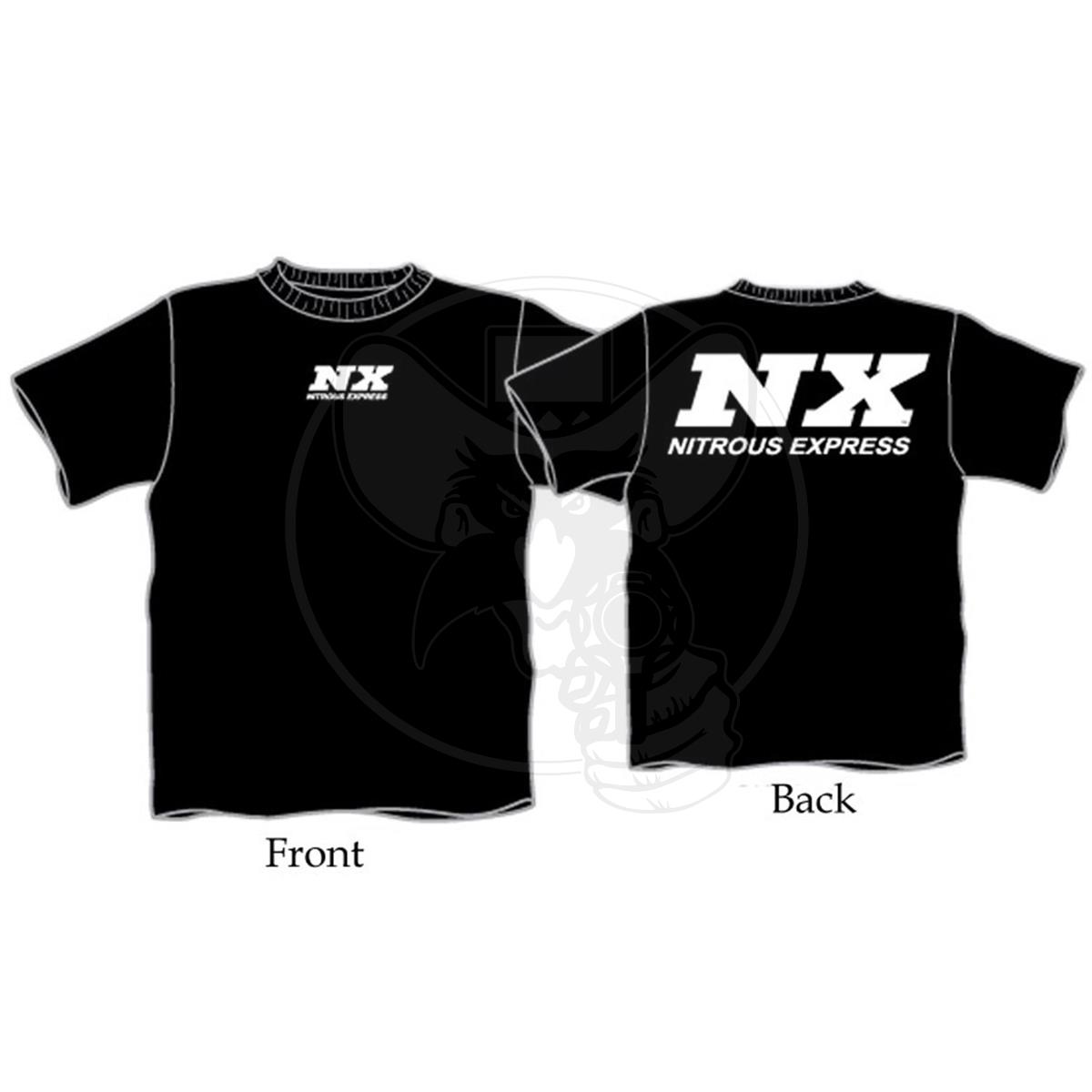 NITROUS EXPRESS T-SHIRT BLACK WITH WHITE LOGO - 3-XL