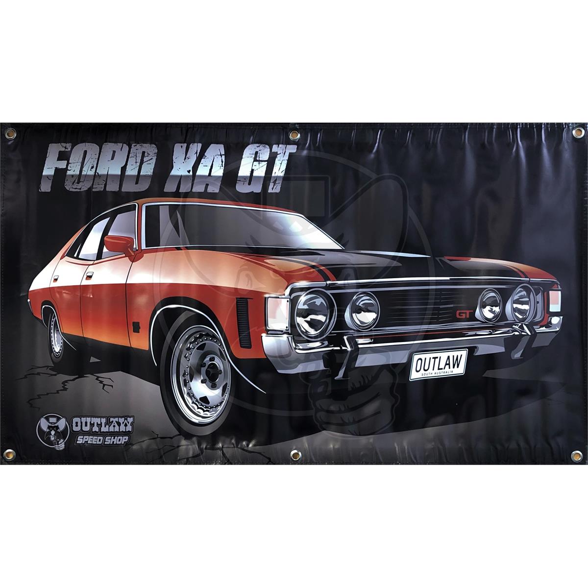 OUTLAW BANNER 1200MM X 700MM FITS FORD XA GT FALCON BROWN