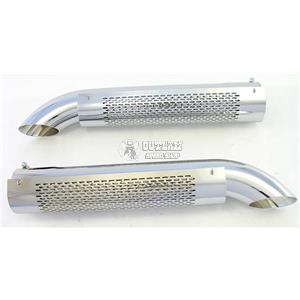 PATRIOT CHROME SHIELDED SIDE EXHAUST TURNOUTS 3-1/2" INLET