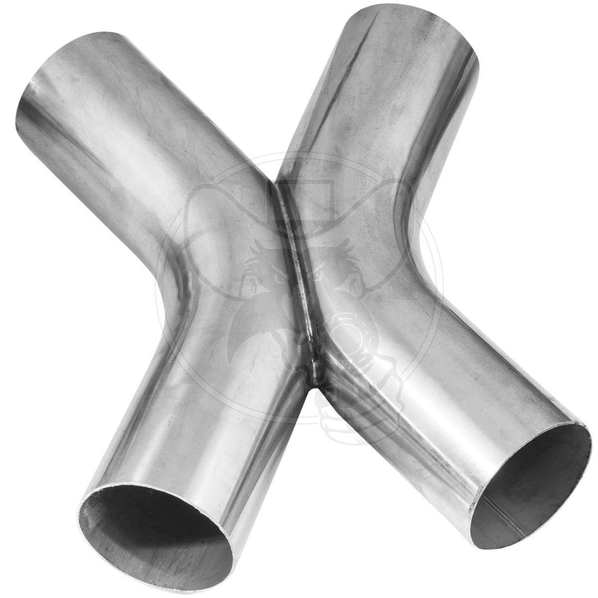 PROFLOW STAINLESS EXHAUST X-PIPE ALUMINIZED 4.0" IN/OUTLET X 18" LONG