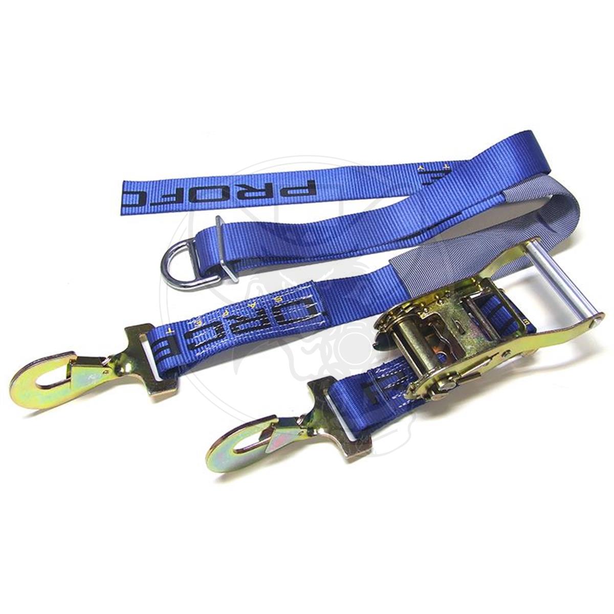 2 x 10' Ratchet Strap with Twisted Snap Hooks, Direct Hook - Blue