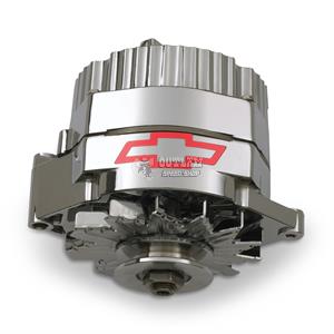 PROFORM ALTERNATOR 100 AMP 1 WIRE GM 10SI BOWTIE LOGO CHROME V GROOVE
