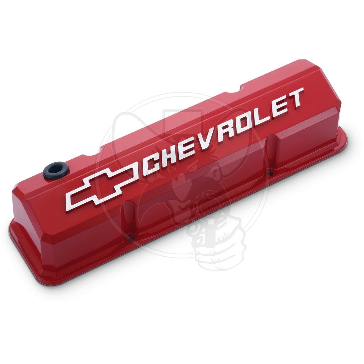 AC DELCO FITS CHEV SB 58-86 SLANT ALLOY VALVE COVERS RED BOWTIE LOGO