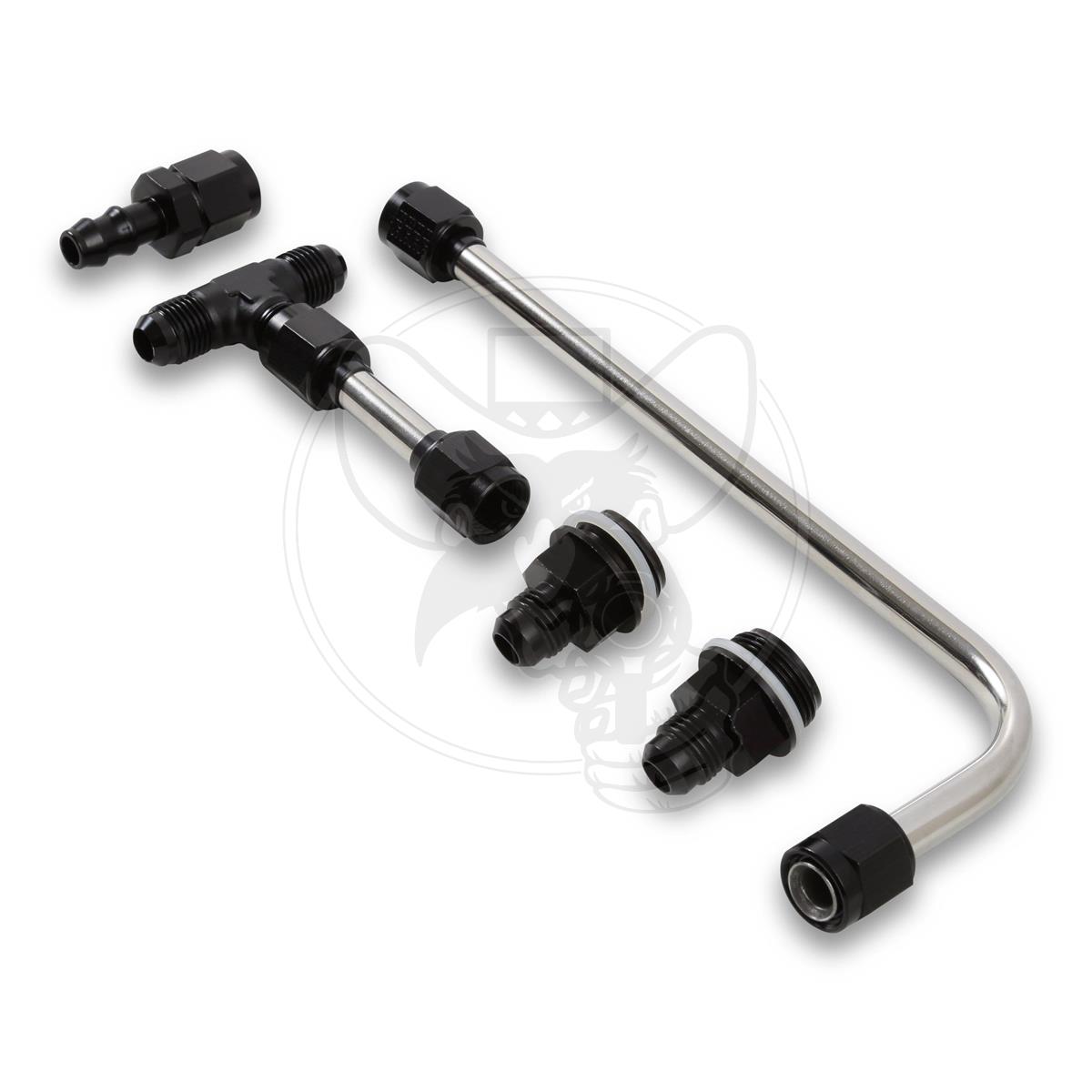 Q34-600SL-BLK - QUICKFUEL CARBY SLAYER & 4160 -6AN FUEL LINE DUAL INLET  BLACK