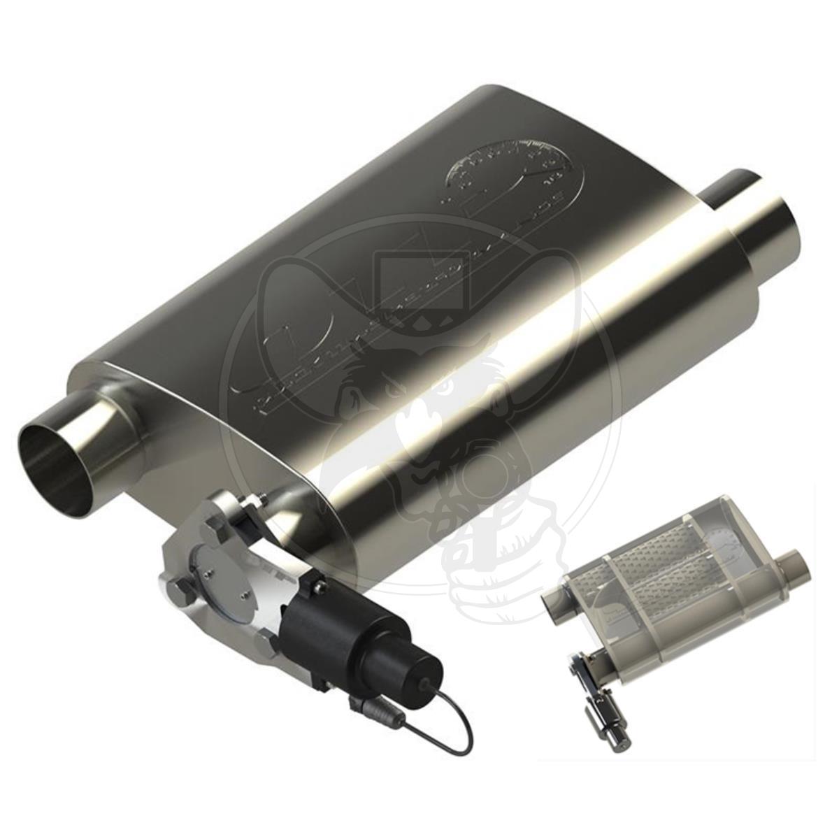 QUICK TIME SCREAMER TWINTRONIC MUFFLER KIT 3" OFFSET INLET/OUTLET