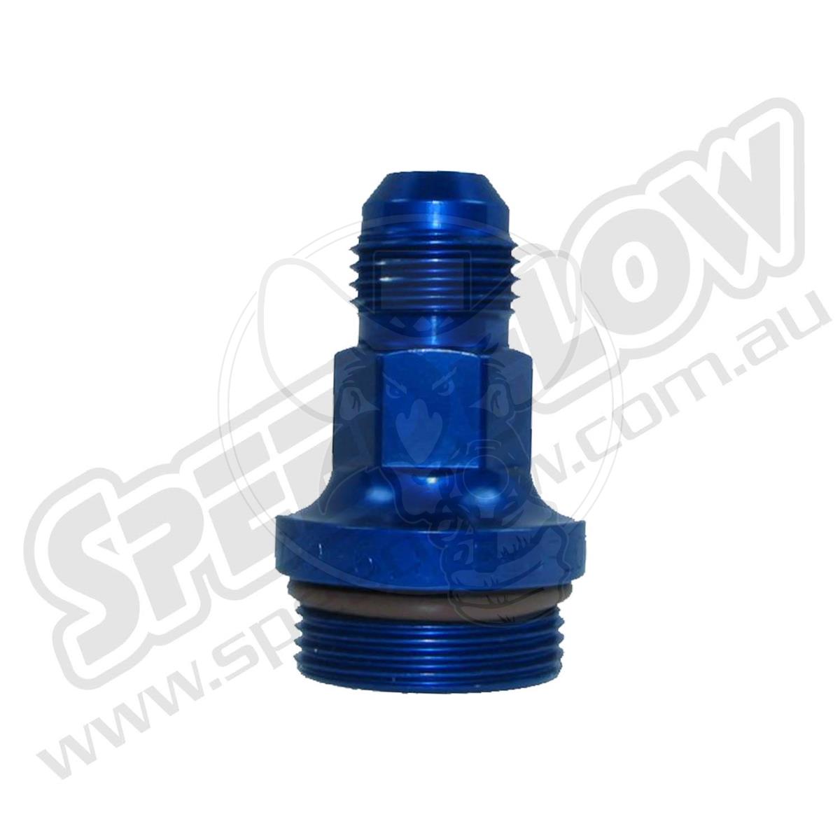 SPEEDFLOW CARB FITTING DUAL FEED -6 MALE to 7/8" FITS HOLLEY BLUE