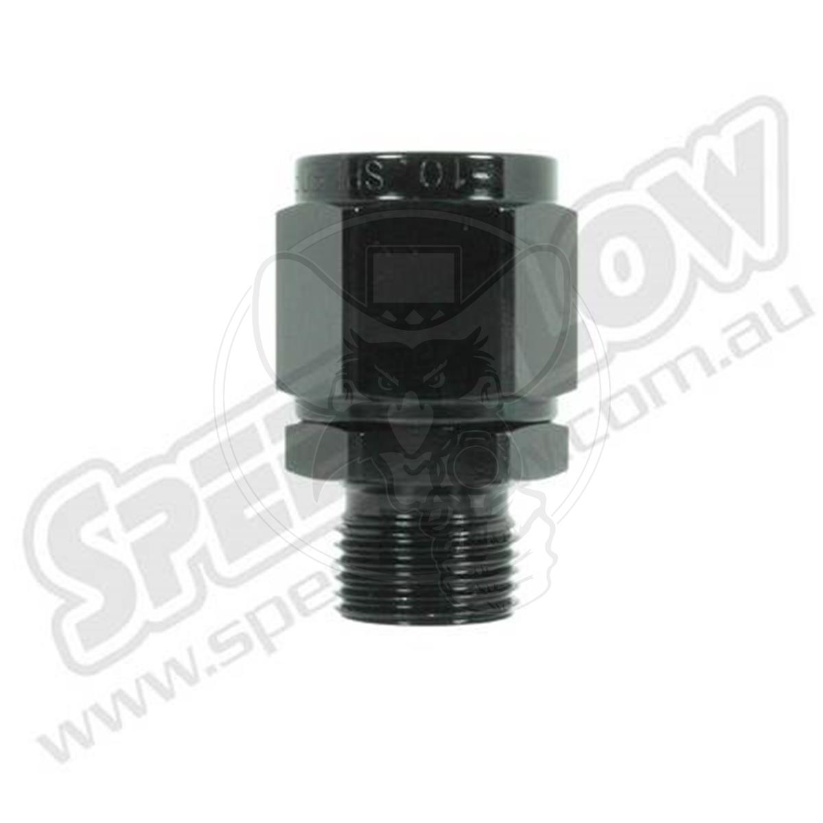 SPEEDFLOW ALUM ADAPTER -8AN FEMALE TO M14 X 1.5 MALE BLACK