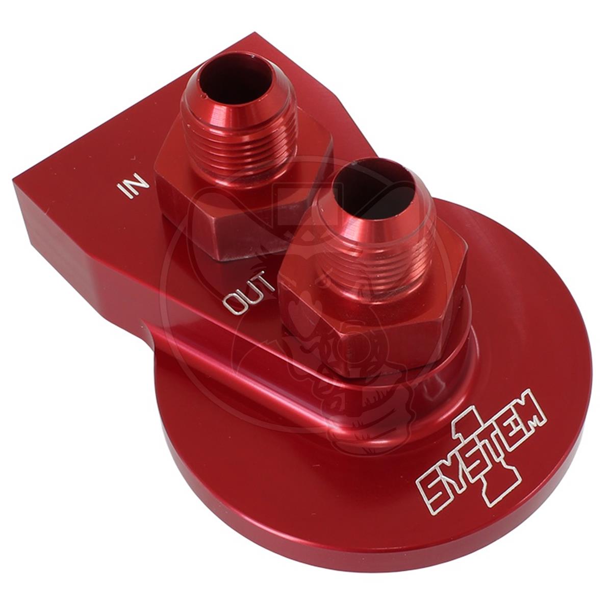 SYSTEM 1 REMOTE FILTER MOUNT BILLET 2-BOLT FLAT MOUNT RED -10AN