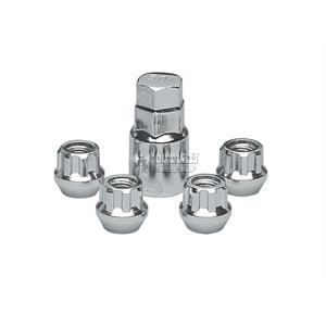 CHROME TAPERED OPEND END WHEEL LOCK NUTS 12MM X 1.50" THREAD (4)